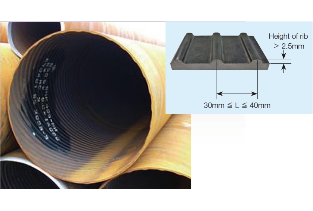 STEEL PIPE PILES with inner ribs