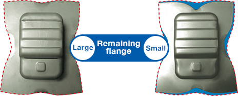 ZAM&trade; leaves a smaller area of flange after forming.